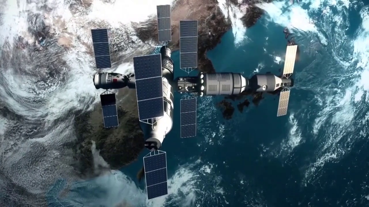 中国航空航天问天实验舱三维动画（合集）视频素材
