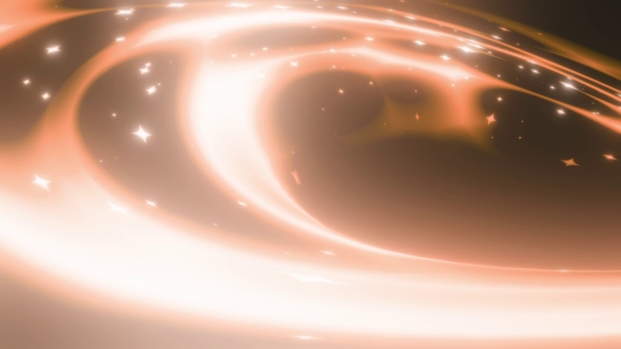 橙色金色的粒子光斑的缓慢移动旋转的简约运动的动效特效CG背景辉光光芒8K视频下载