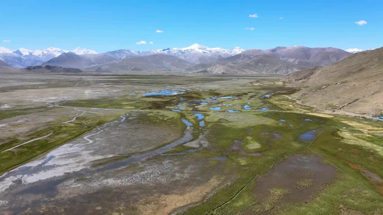 西藏山南地区珍措珍错航拍视频素材