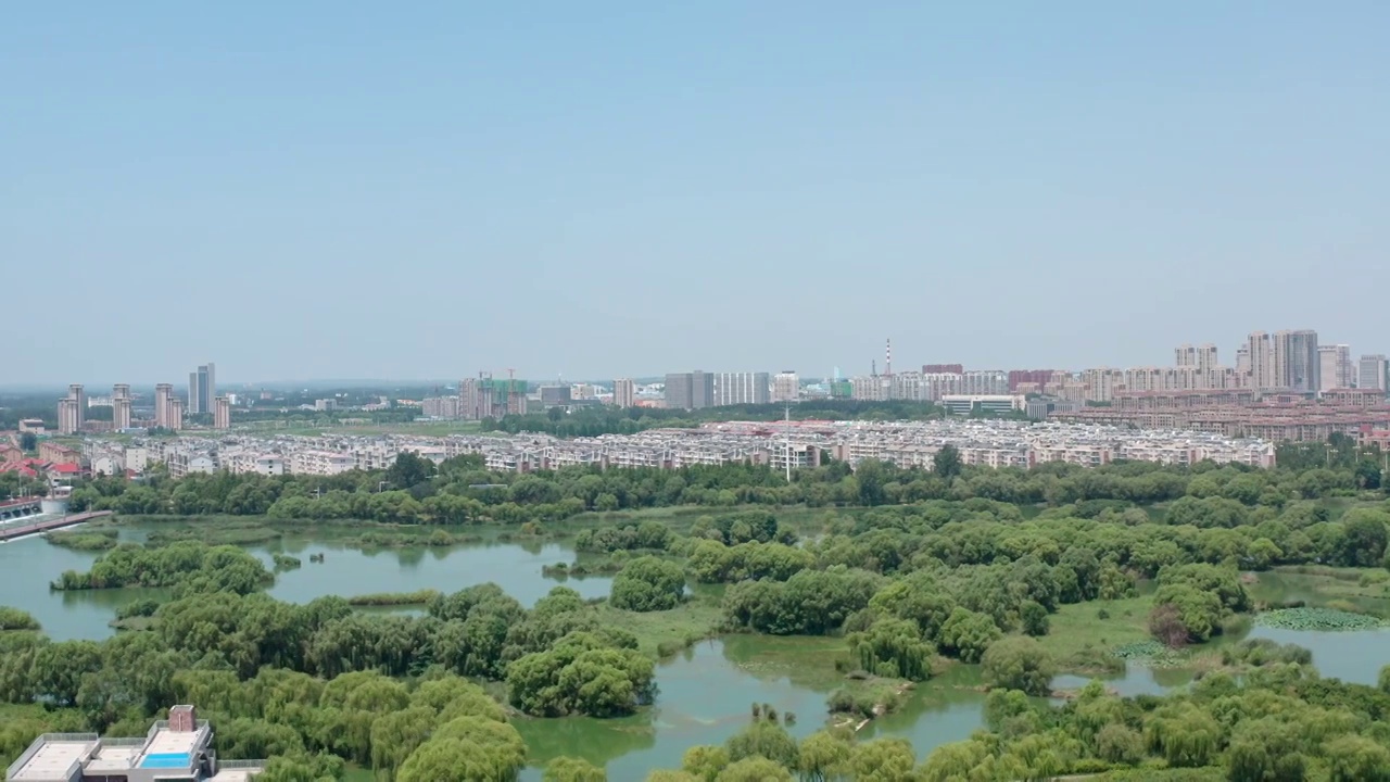 山东省安丘市大汶河湿地风光视频下载