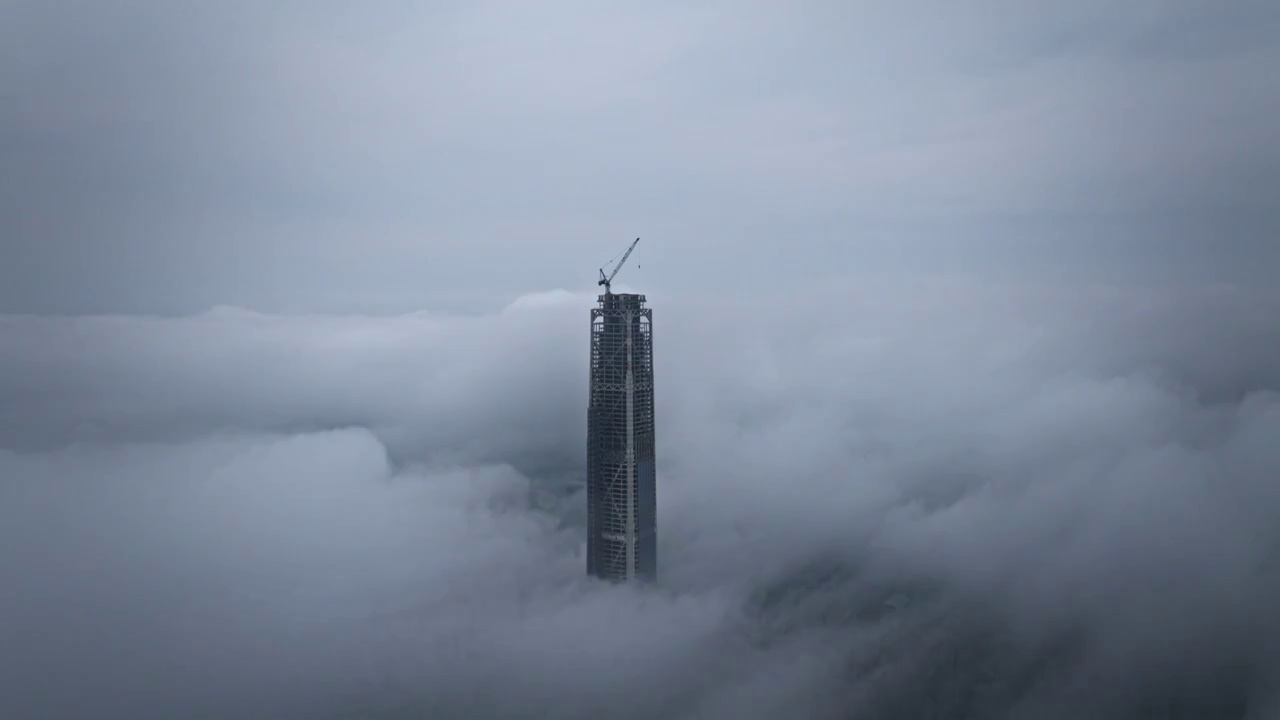 天津平流雾航拍延时视频素材