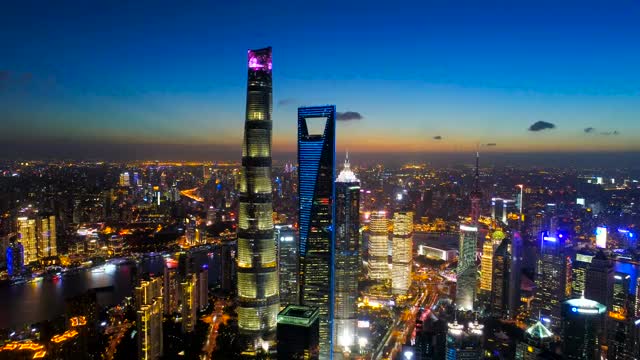 上海天际线夜景视频素材