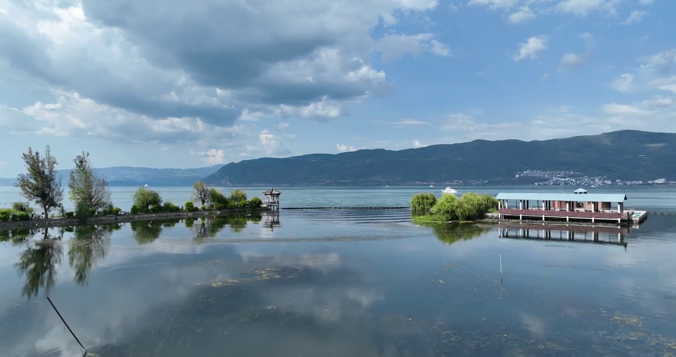 大理洱海生态湿地公园航拍视频素材