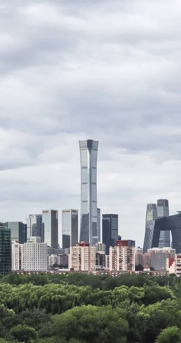 北京CBD城市天际线4K延时视频素材