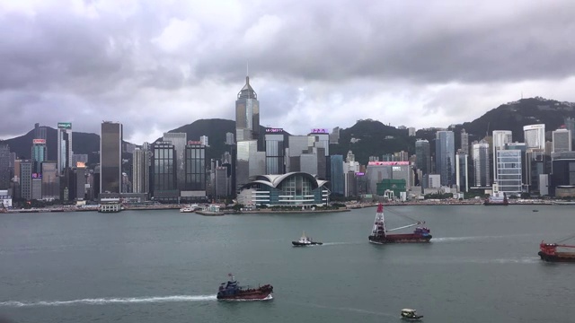 中国香港洲际酒店机位往维多利亚视频素材