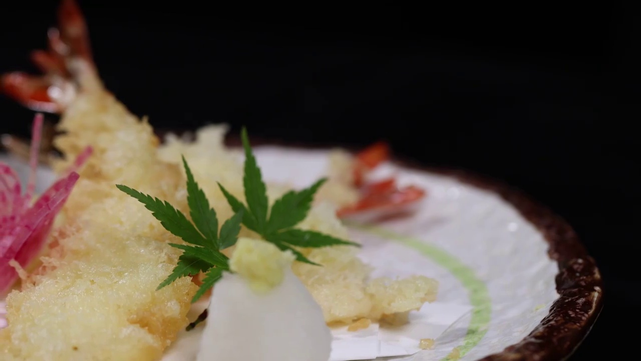 日式大虾天妇罗视频素材