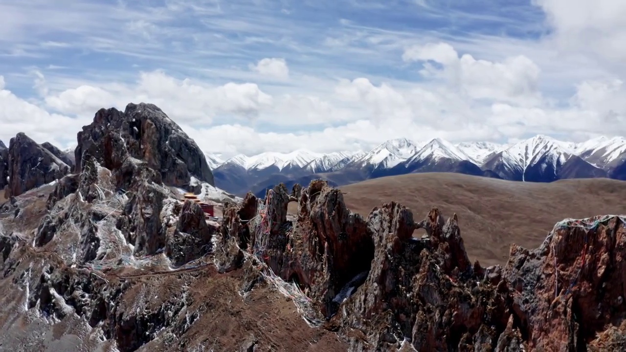 西藏孜珠寺白昼风光视频素材