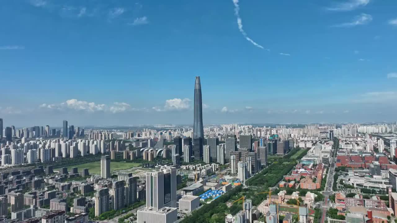 航拍天津滨海新区开发区金融区视频素材