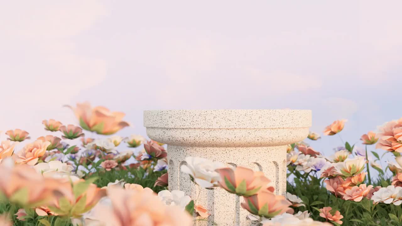 iDSTORE-3D渲染花系列唯美场景产品展示自然背景视频购买