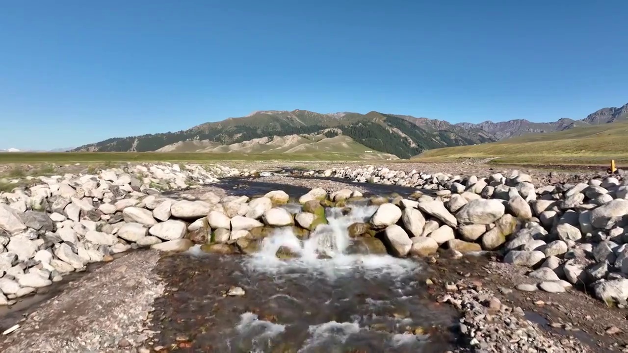 赛里木湖的草原视频素材