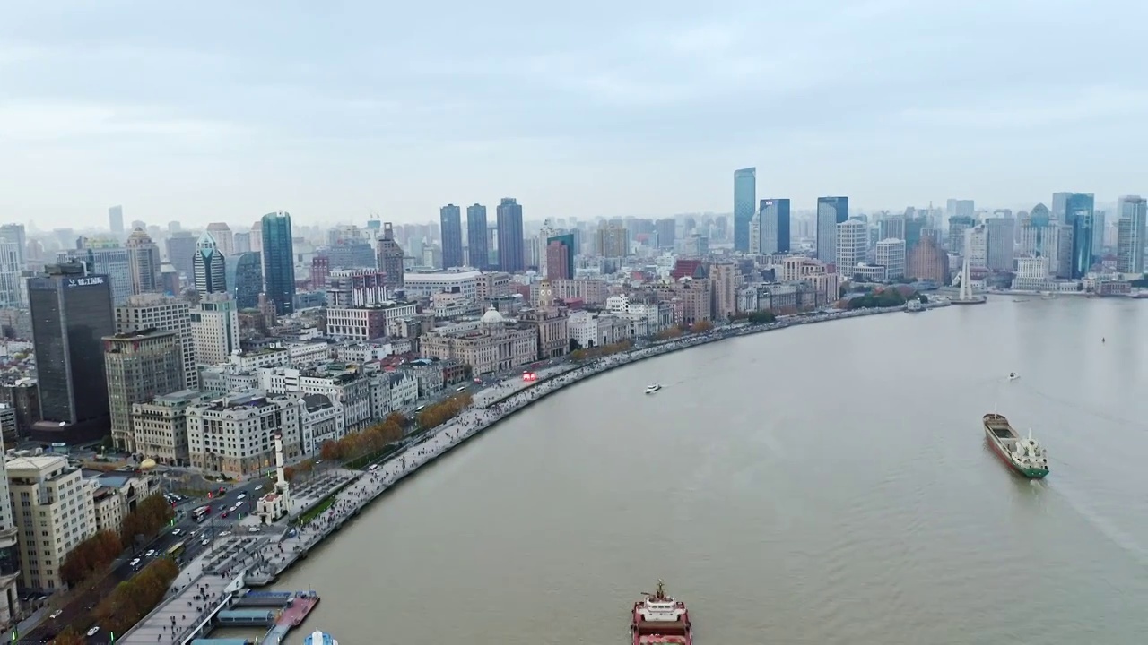 上海黄浦江景与外滩建筑风光视频素材