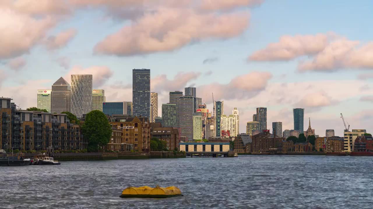 英国伦敦金融中心金丝雀码头 CanaryWharf视频素材