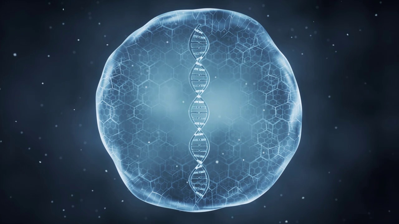 薄膜内的DNA结构3D渲染视频素材