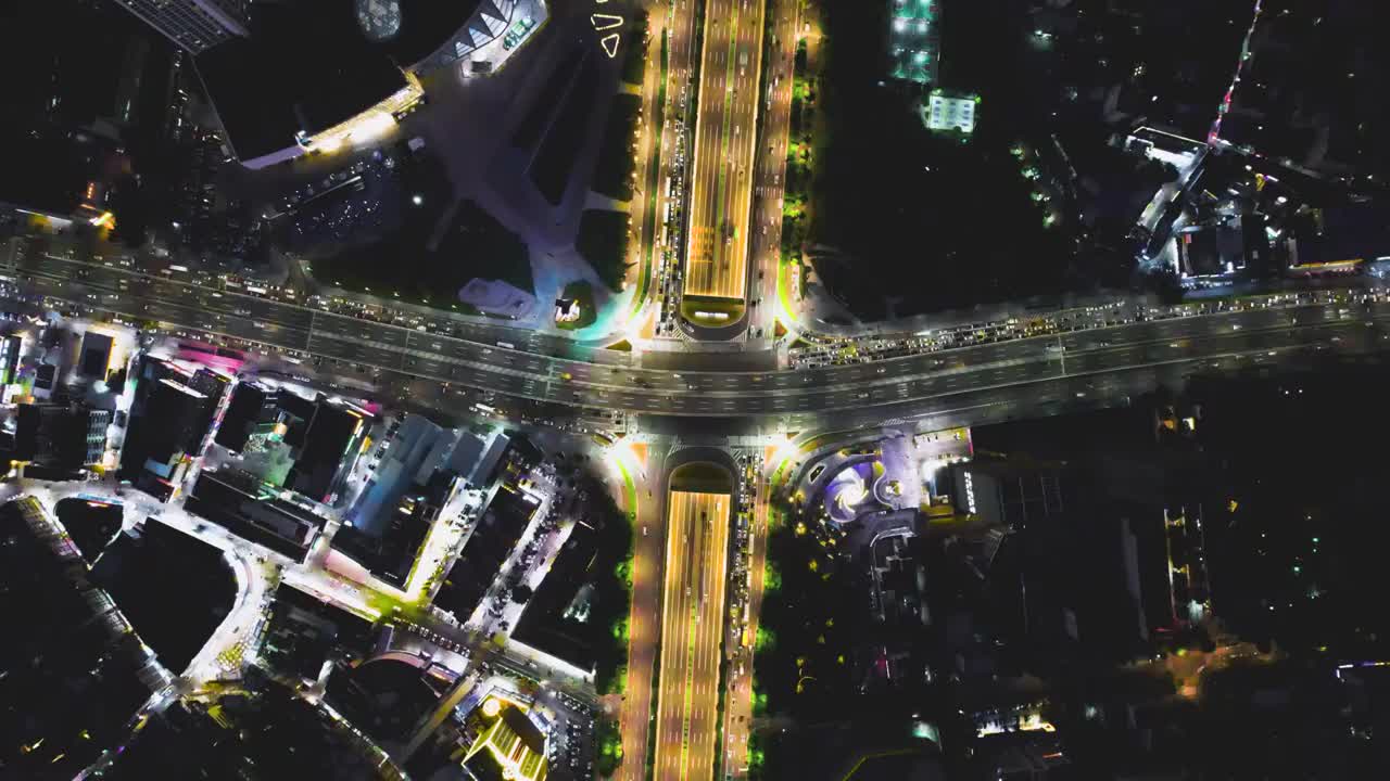 珠海大道，城市夜景视频素材