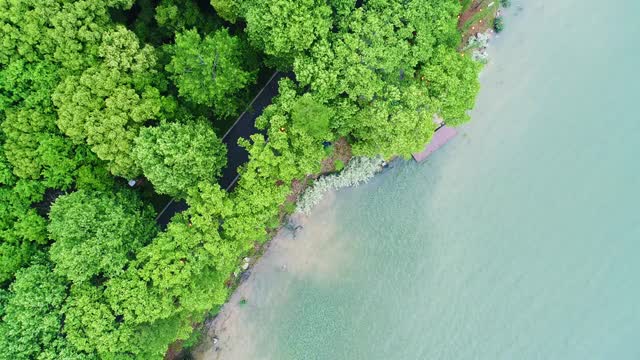 武汉东湖绿道航拍视频素材