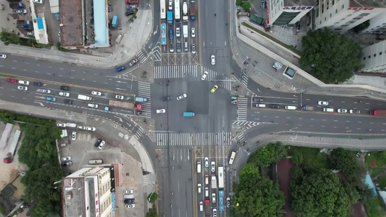 深圳城市十字路口车流视频下载