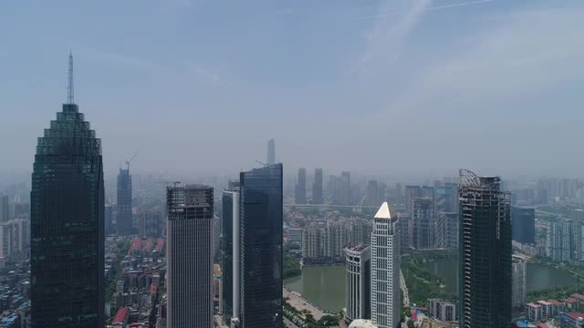 武汉西北湖金融街航拍视频素材