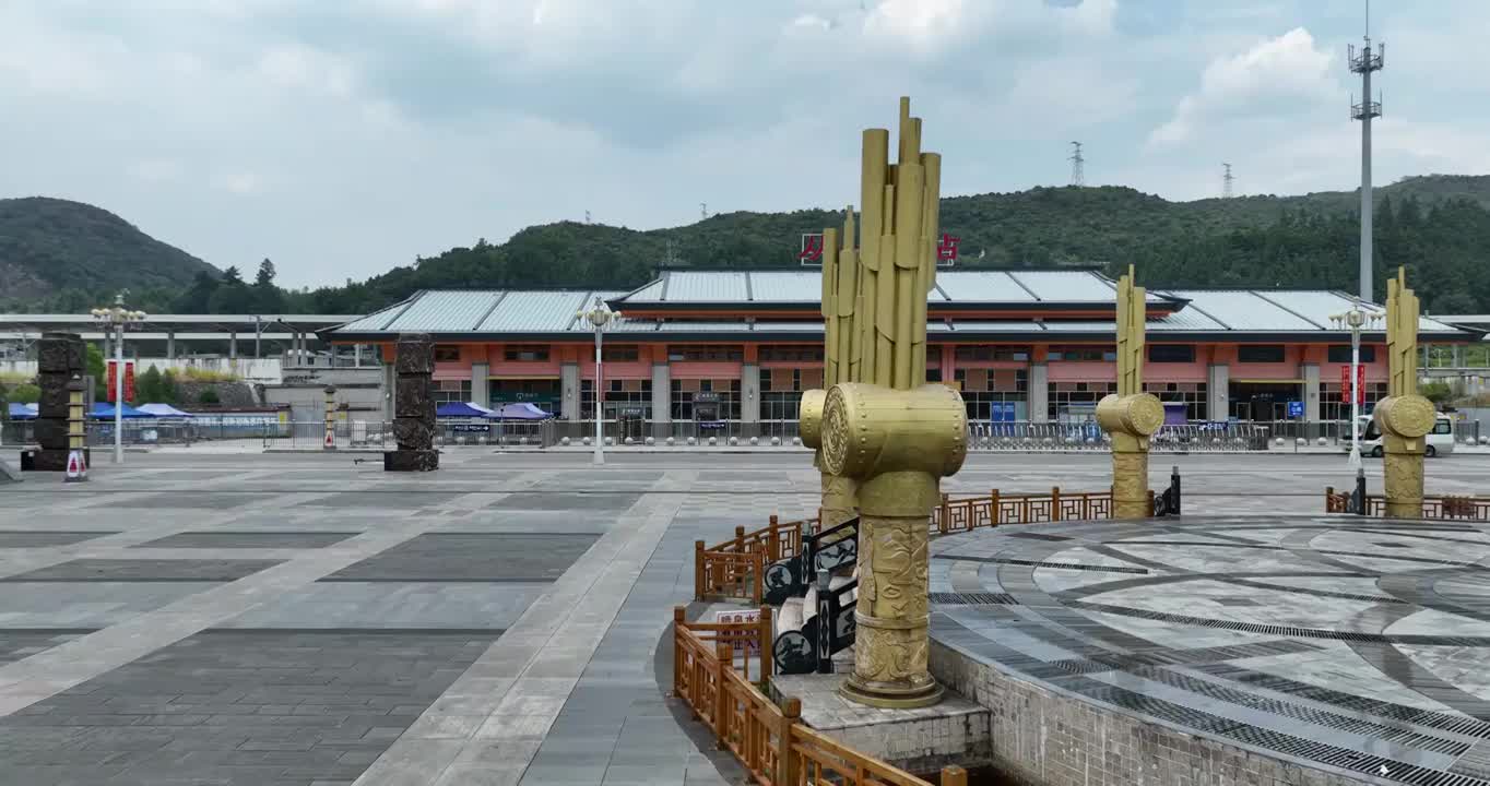 贵州黔东南从江火车站航拍视频下载