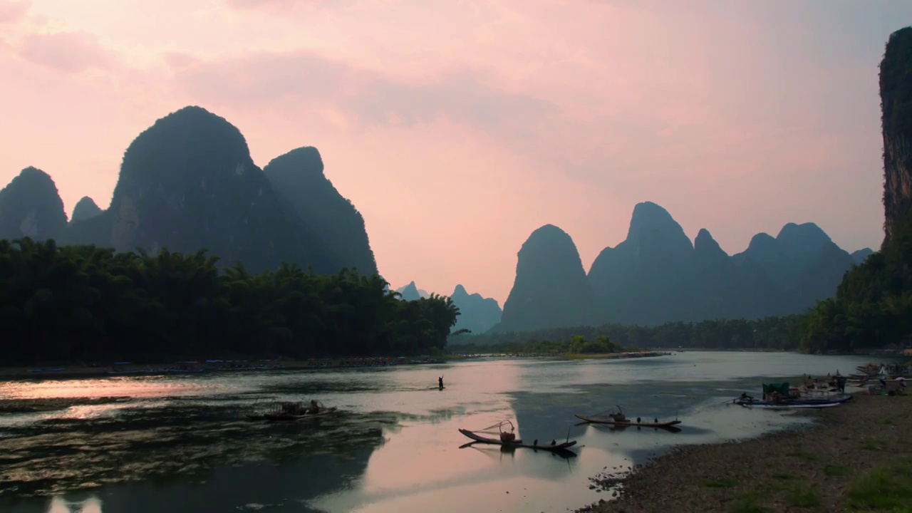 广西桂林山水航拍视频素材