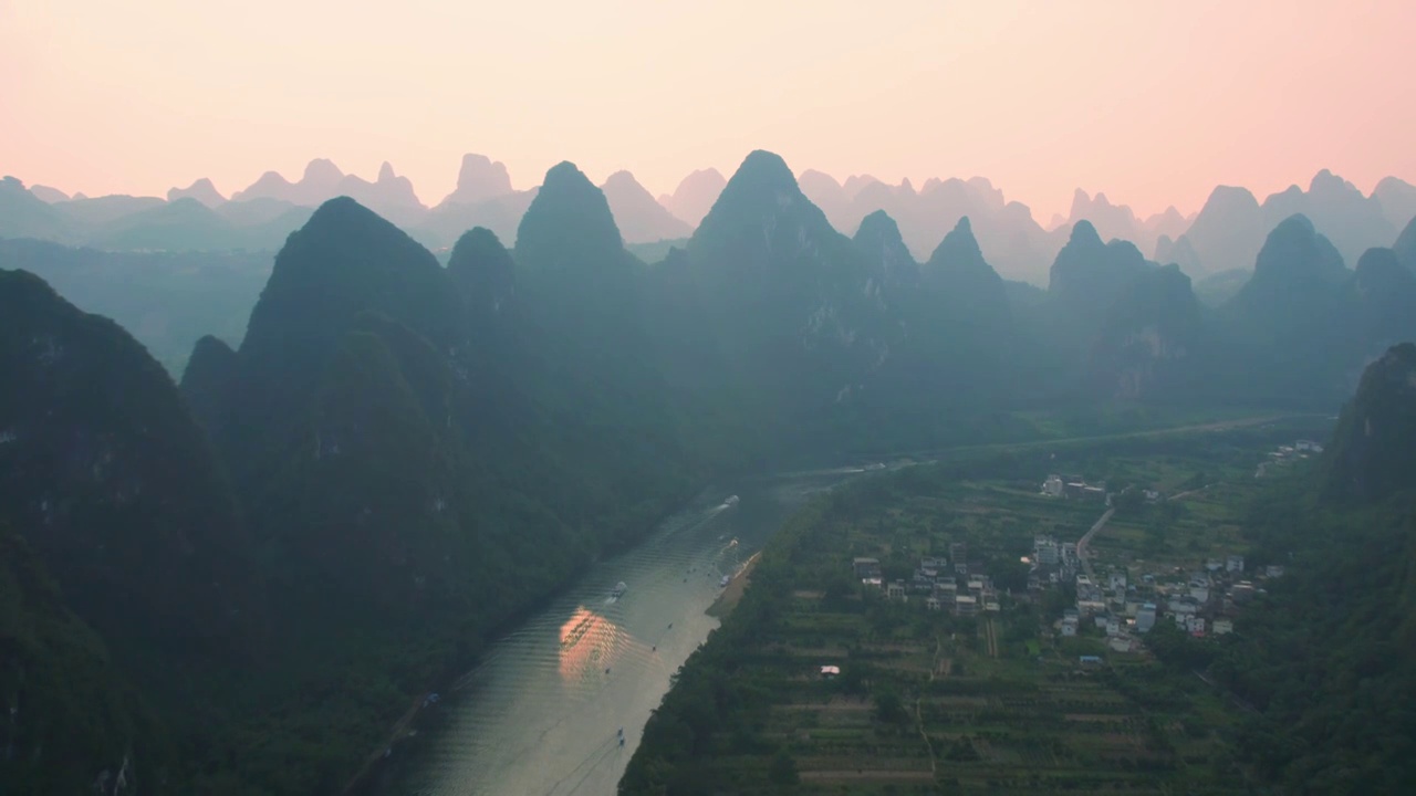 广西桂林山水航拍视频素材