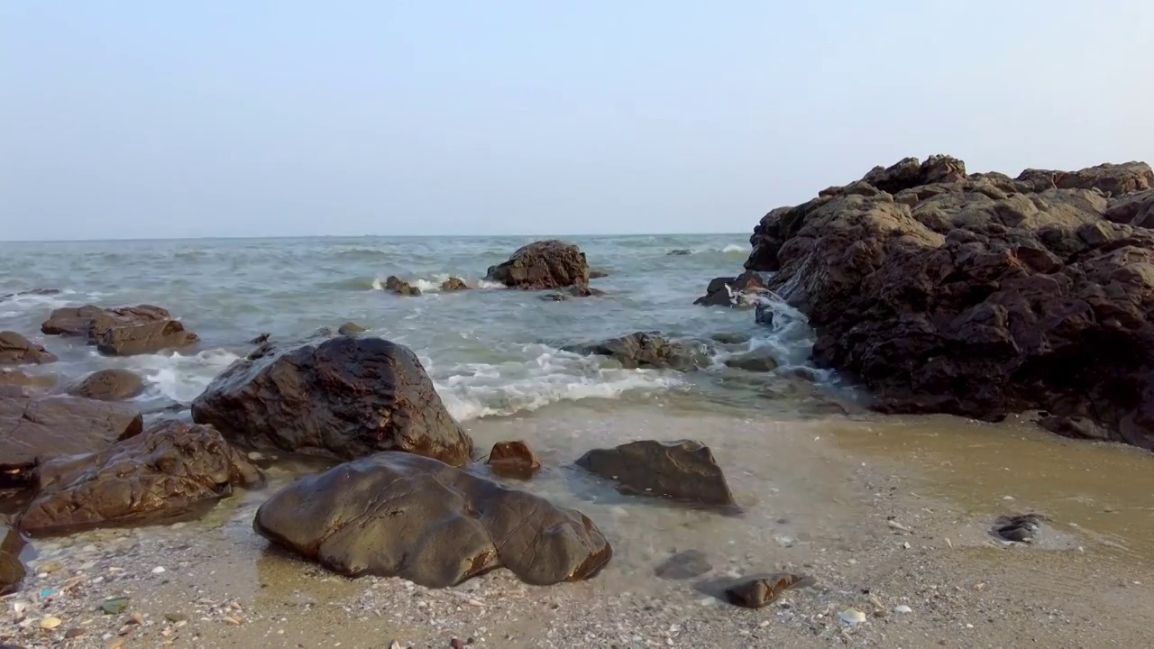 大海礁石自然环境视频下载
