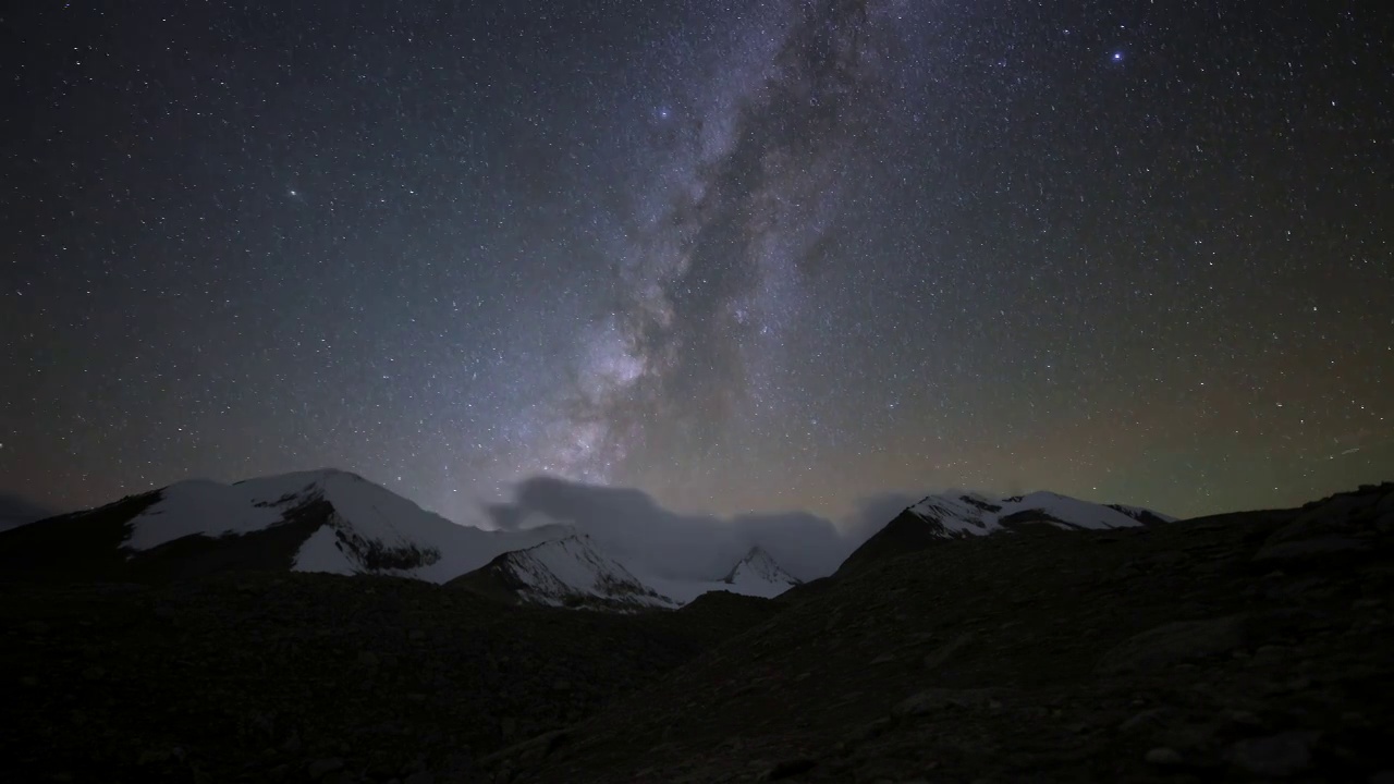 西藏冈底斯山脉普拉西琼雪山星空延时视频下载