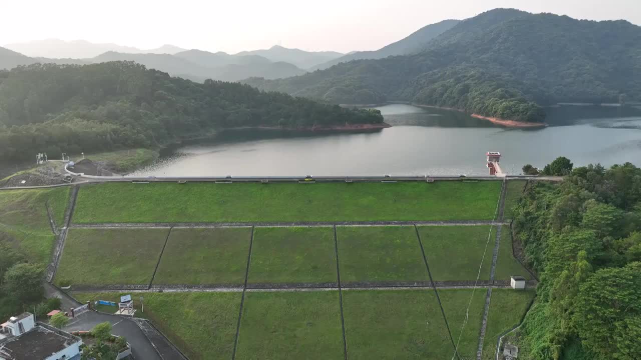 广东省惠州市博罗县象头山稿树下水库航拍视频素材