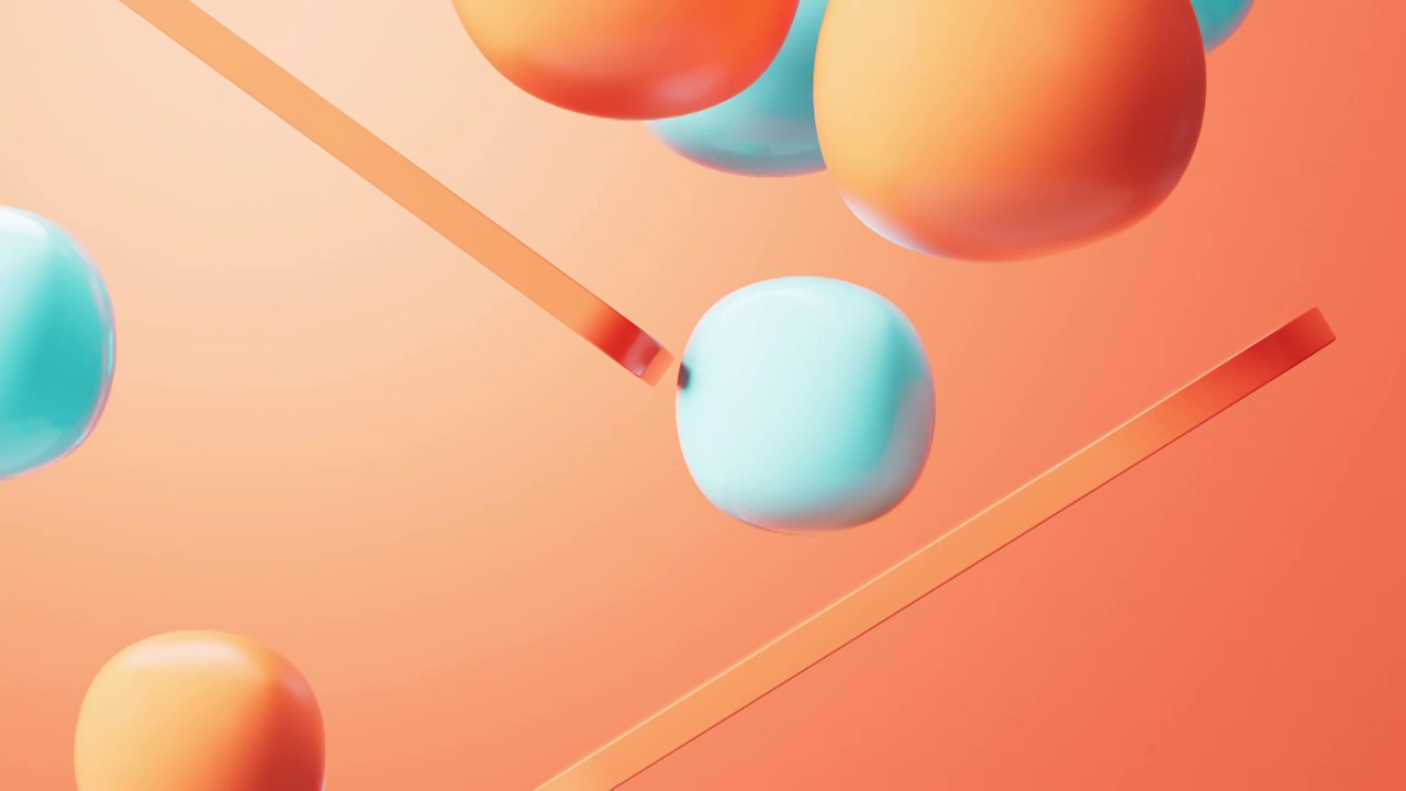 柔软弹性的球体抽象动画3D渲染视频下载