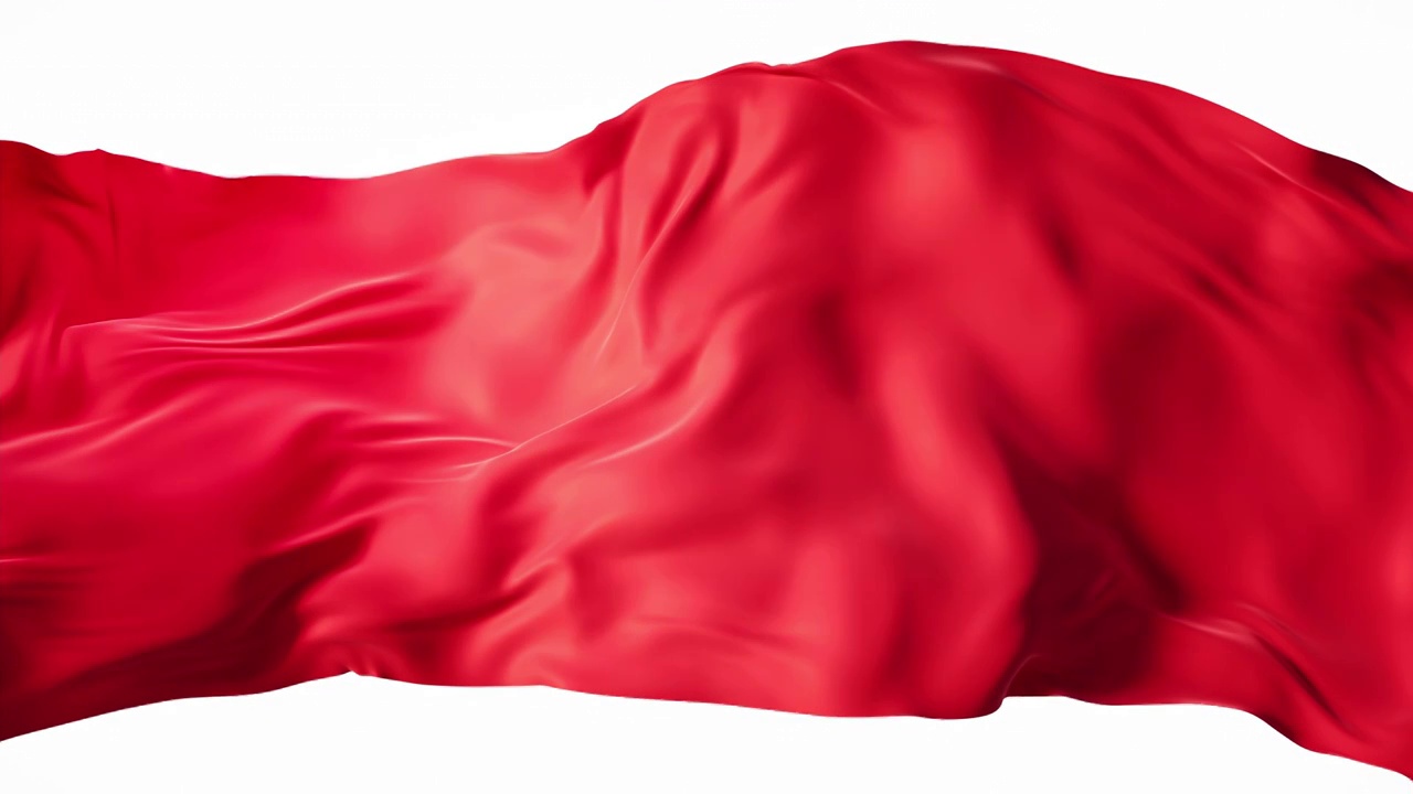流动的红色布料飘动的红旗3D渲染视频下载