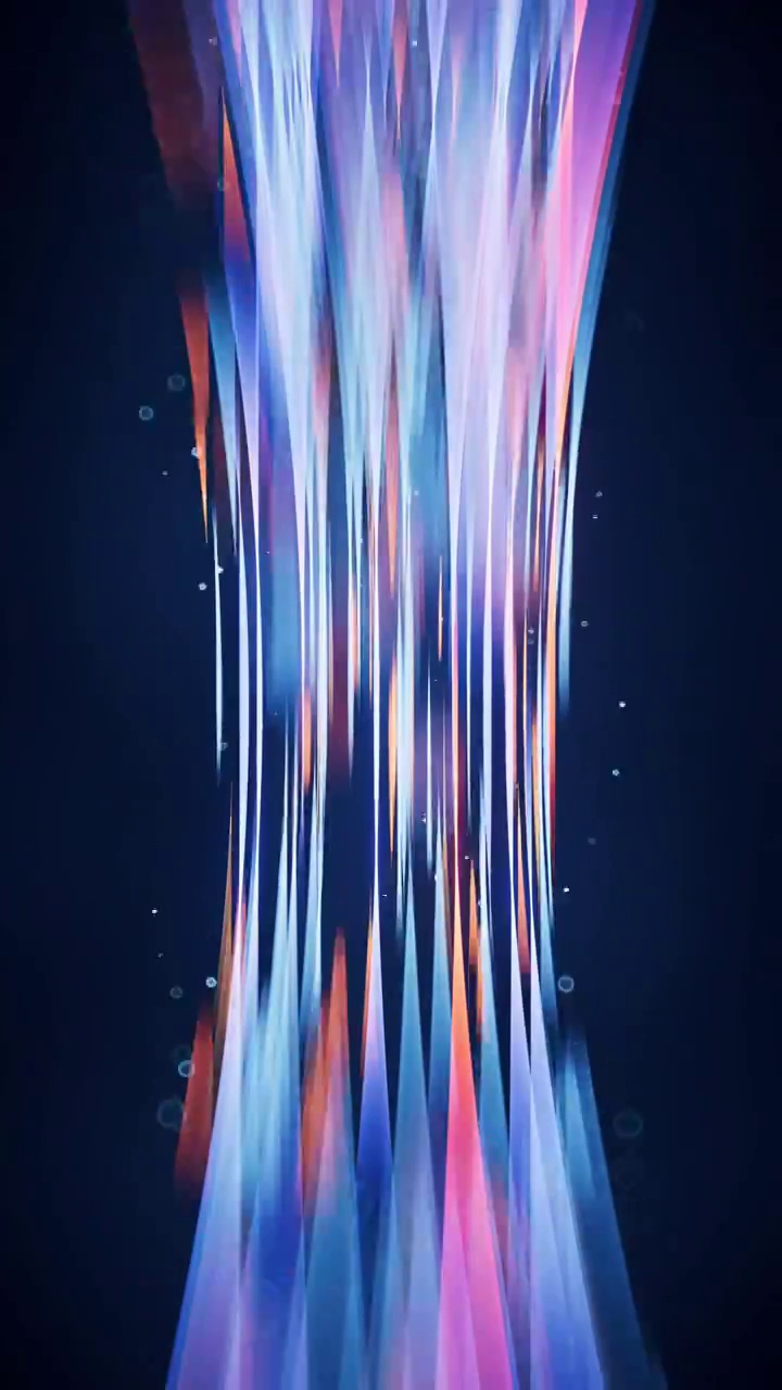 抽象流动的霓虹线条与粒子3D渲染视频素材