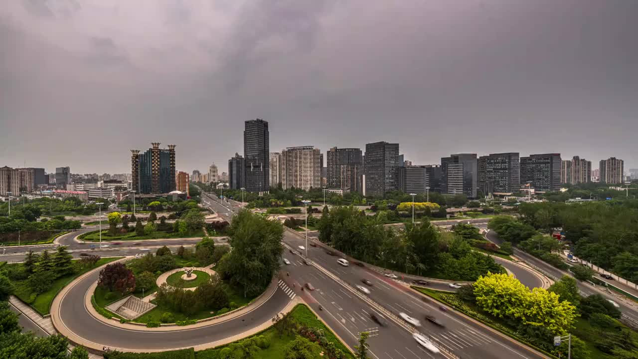北京市三元桥城市风光视频素材
