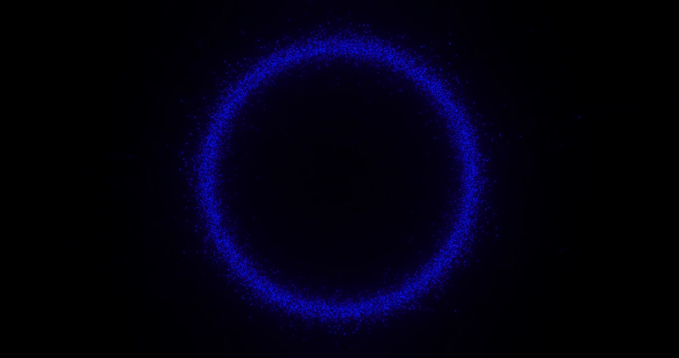 三维渲染建模：爆炸产生的深蓝色粒子形成圆环视频下载