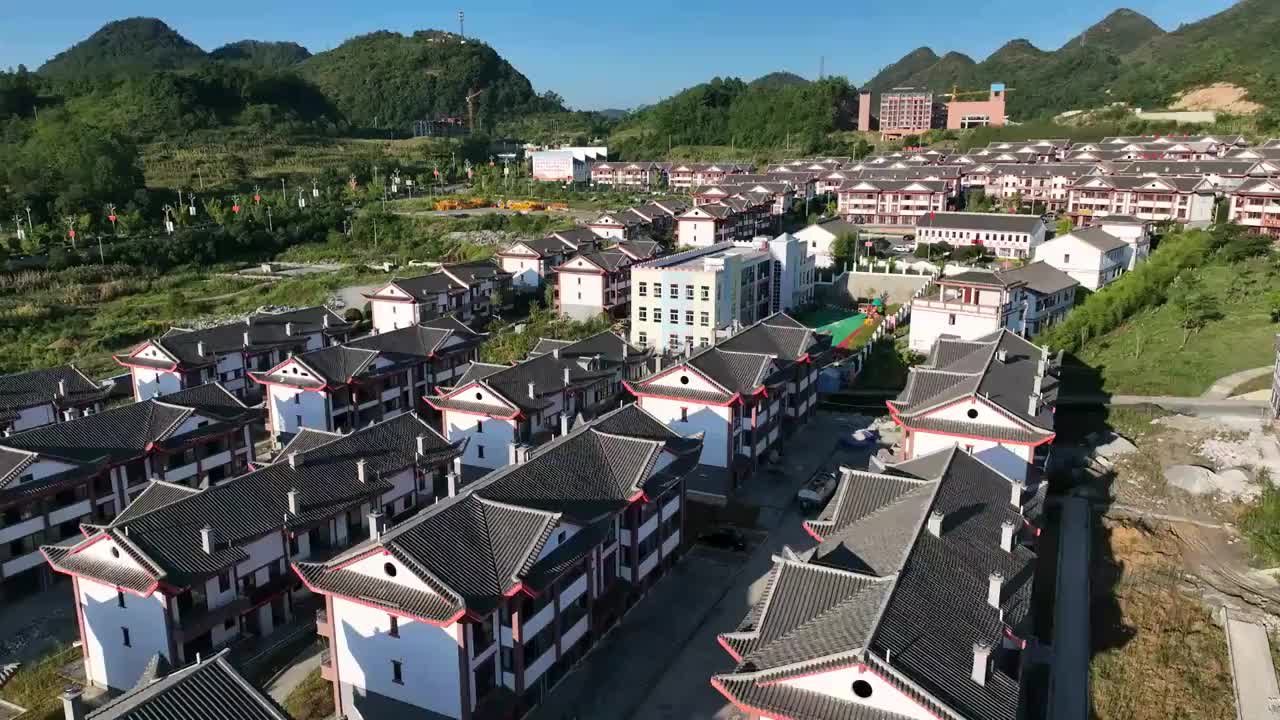 航拍贵州新农村视频下载