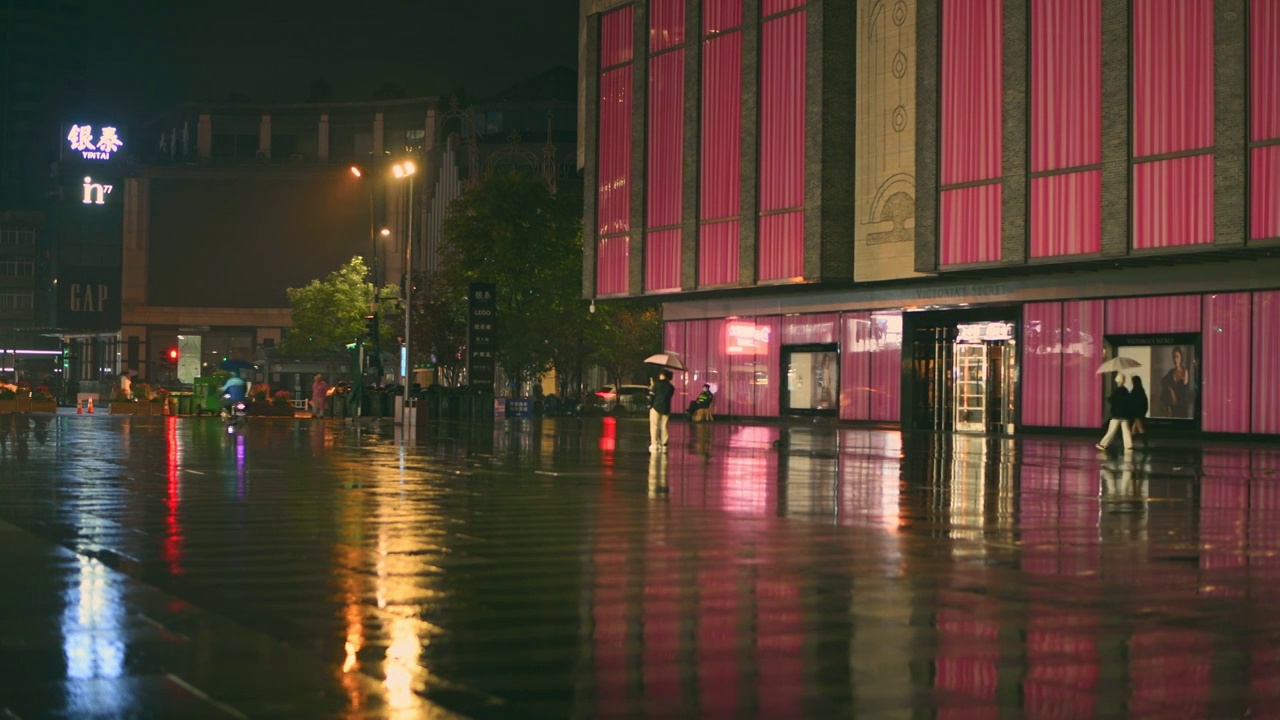 杭州雨夜视频素材