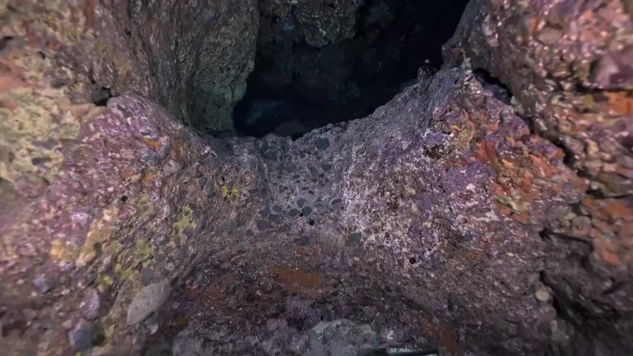 水下摄影绿岛海底峡谷洞穴视频下载