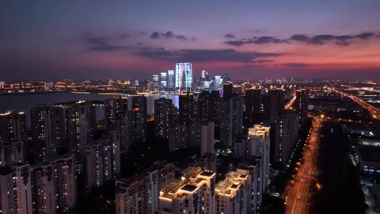 苏州夜景空镜视频素材