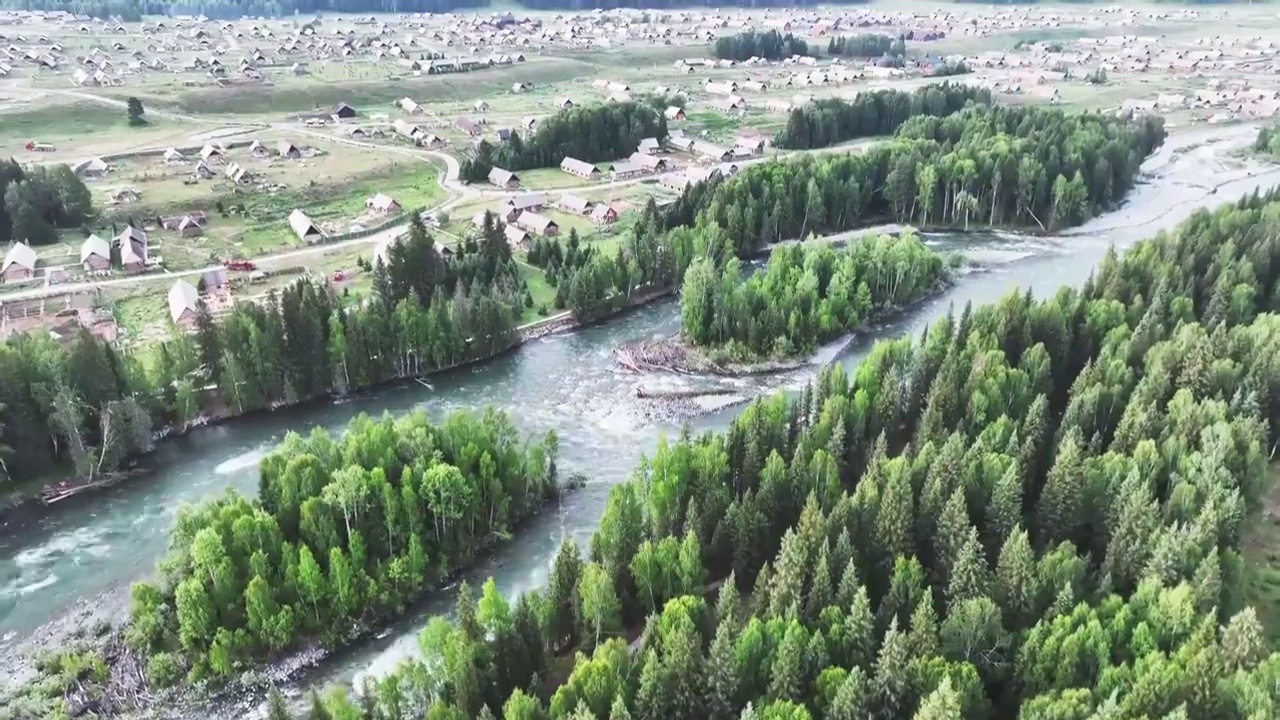 新疆阿勒泰禾木视频素材
