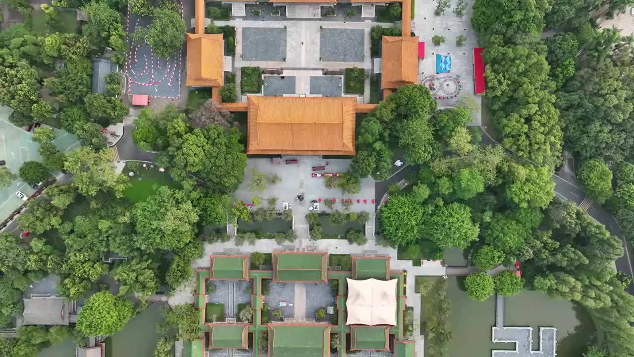 广东省珠海市香洲区圆明新园航拍视频下载