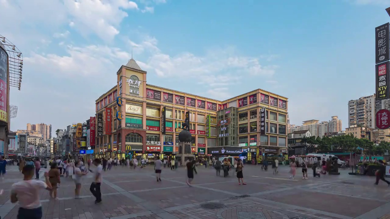 广州市上下九步行街延时风光视频素材