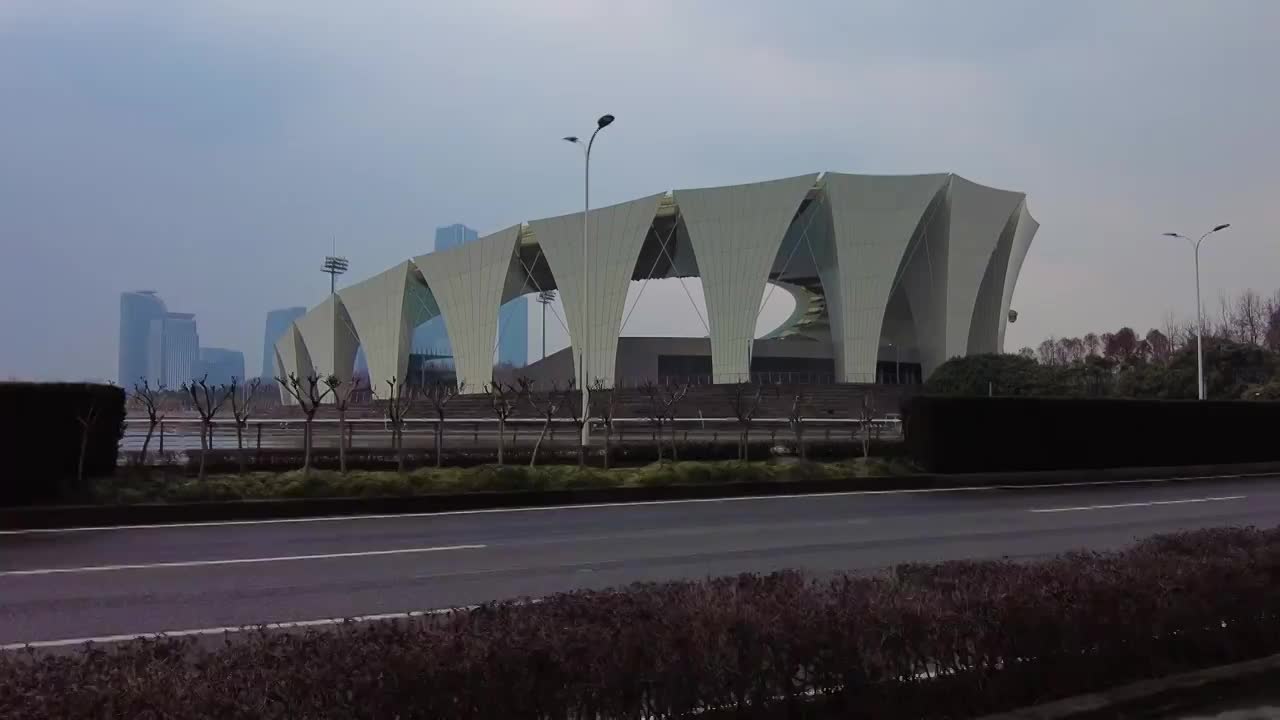 上海东方体育中心体育馆延时摄影视频下载