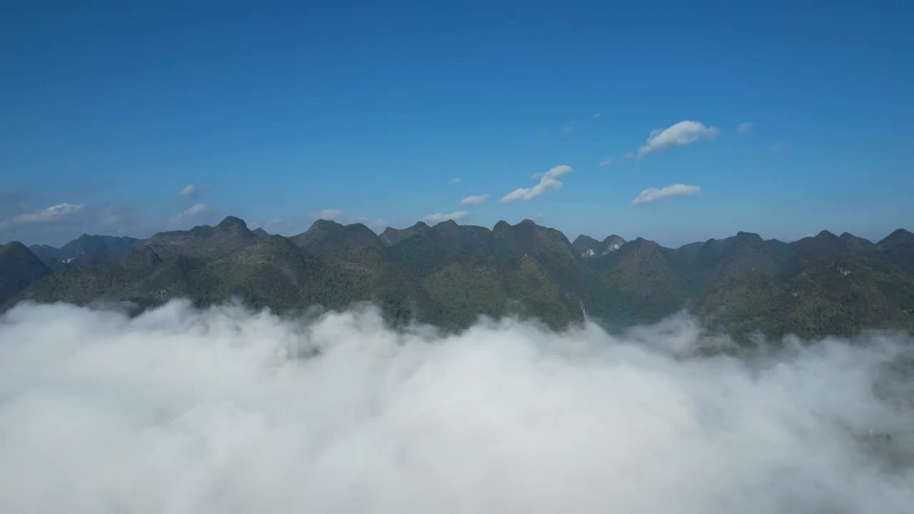 推远镜头航拍贵州茂兰喀斯特森林自然保护区视频素材