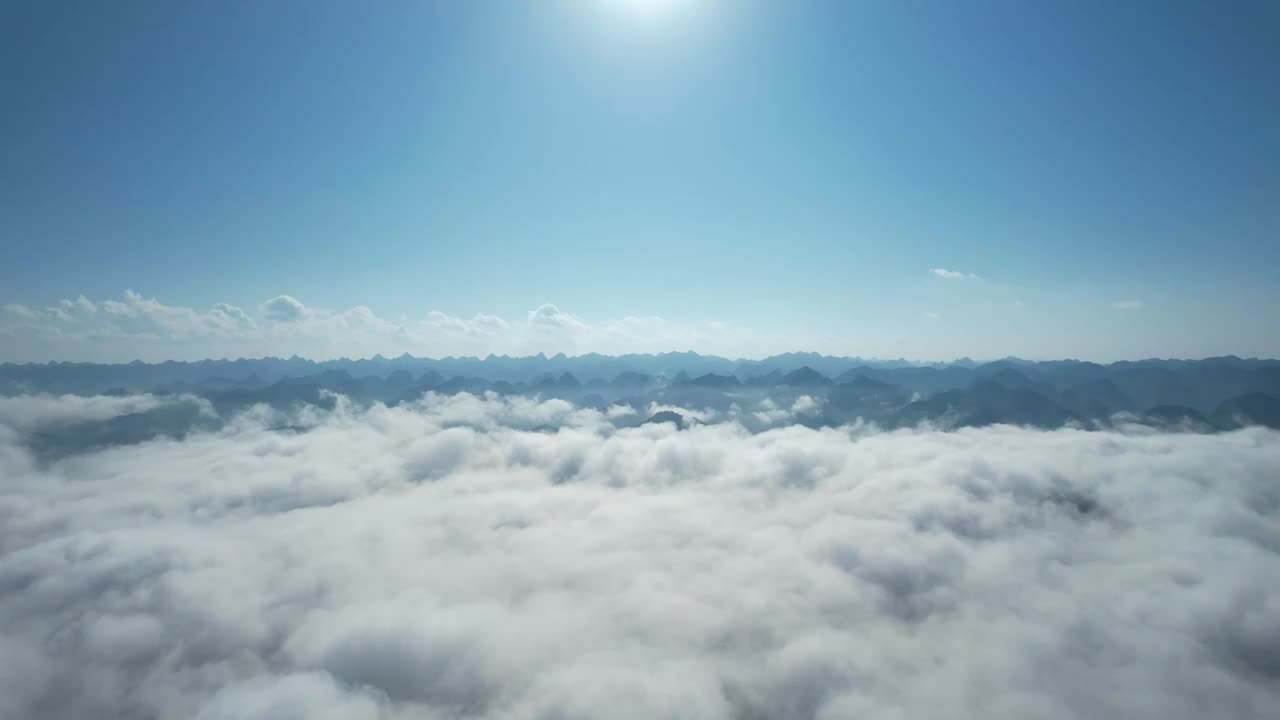 俯拍镜头航拍贵州茂兰喀斯特森林自然保护区视频素材