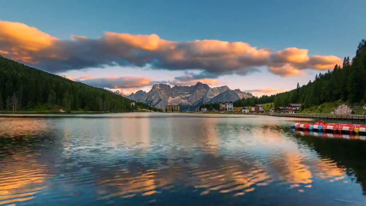 意大利多洛米蒂山区湖泊视频素材
