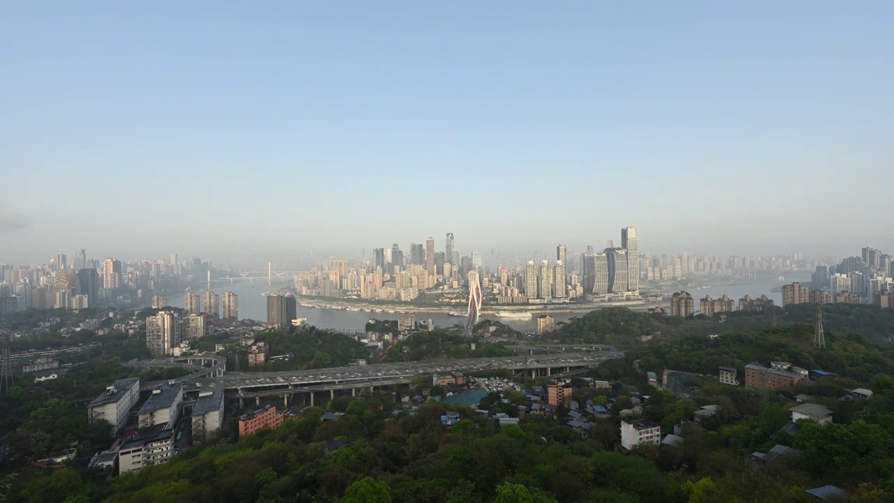 重庆清晨阳光逐渐照耀城市视频素材
