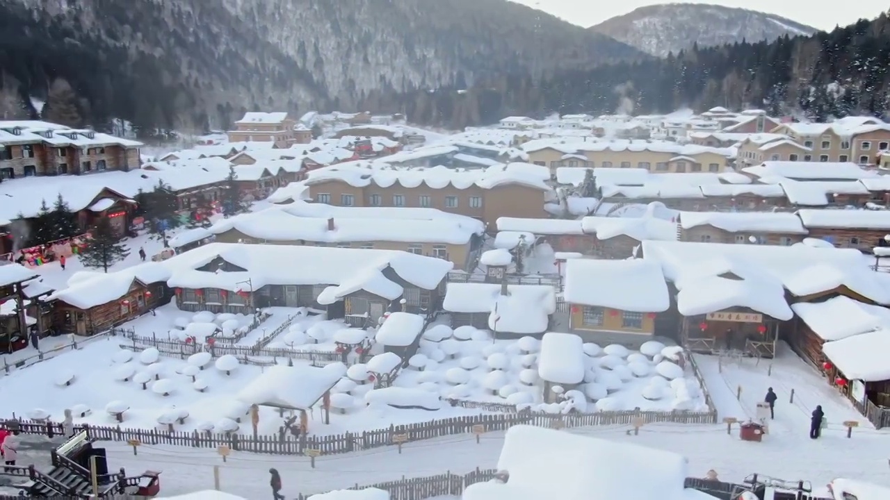 雪乡雪景梦幻家园视频素材