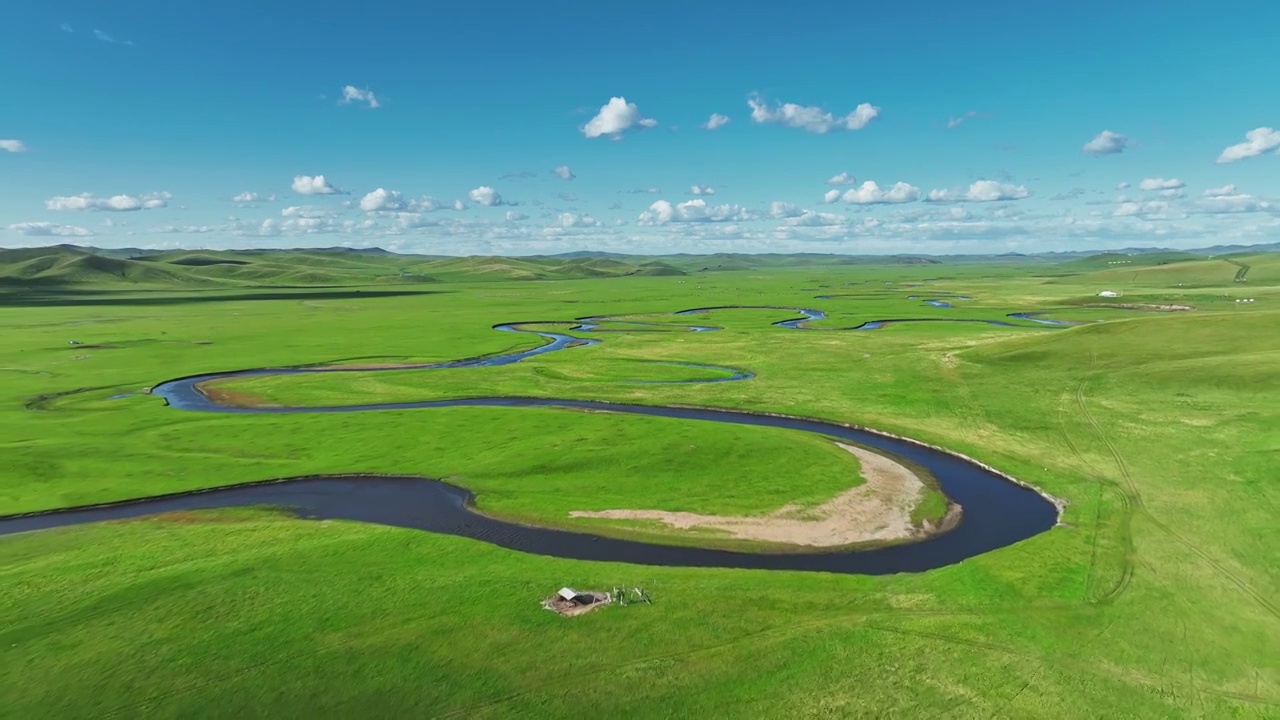 美丽的草原莫日格勒河畔视频素材