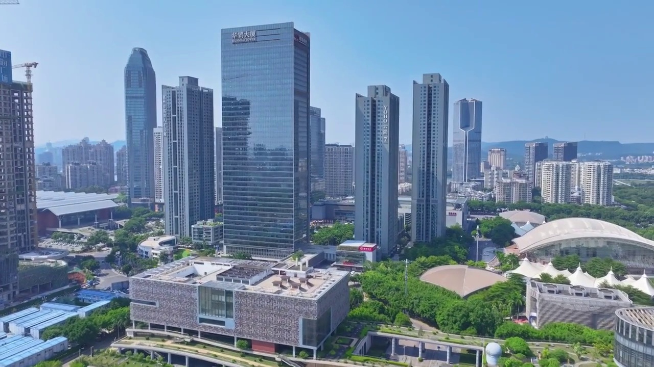 惠州博物馆城市建筑群视频下载