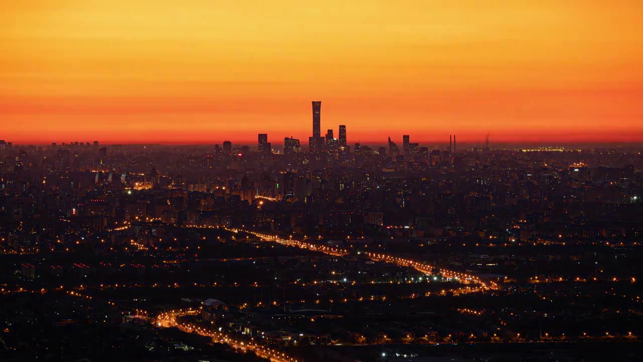 北京夜转日  夜景 日出（合集）视频素材