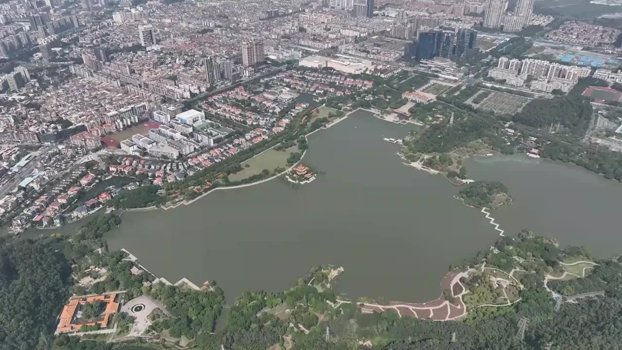 广东省佛山市顺德区顺峰山公园宝林寺航拍视频下载