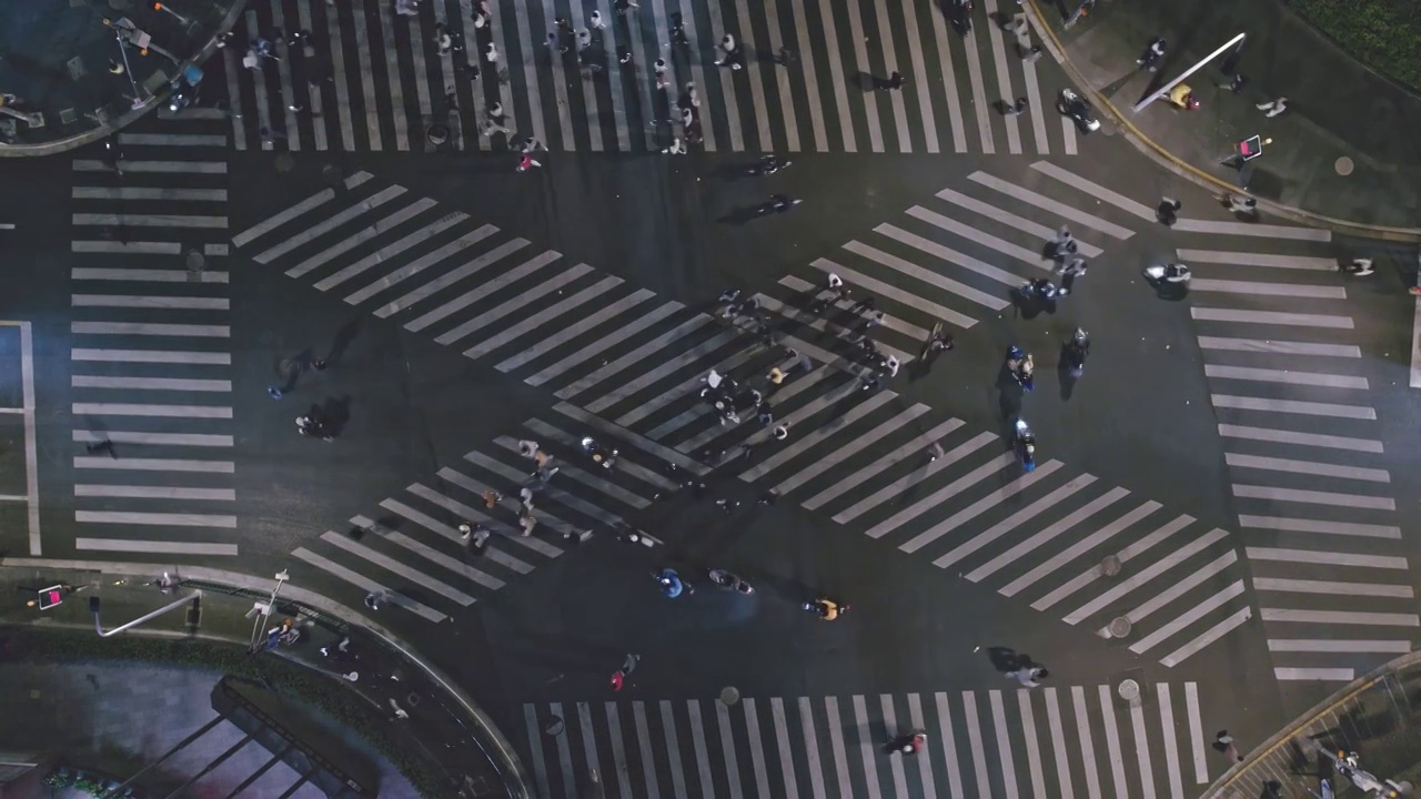 上海十字路口俯视视频素材